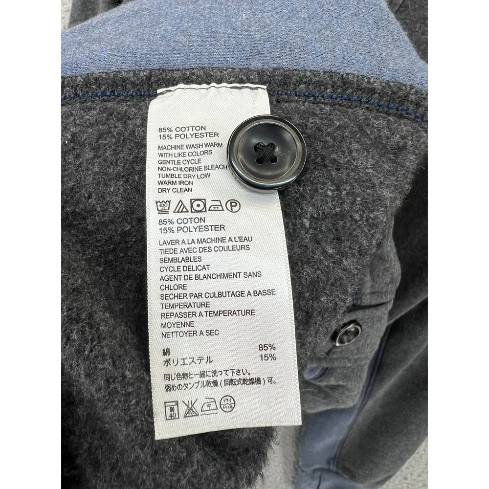 Tommy‎ Bahama Sweater Mens XL Gray Blue Button Island Modern Fit Mock Fleece